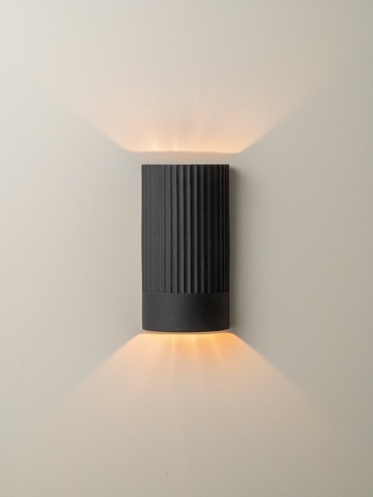 Nitara - Chocolate Ribbed Concrete Wall Light