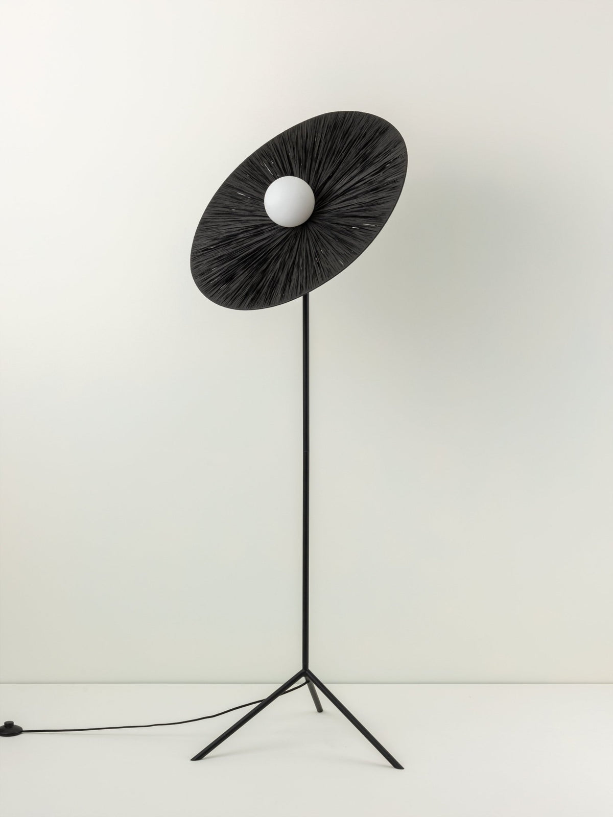 Ridotti - 1 Light Black Raffia Floor Lamp