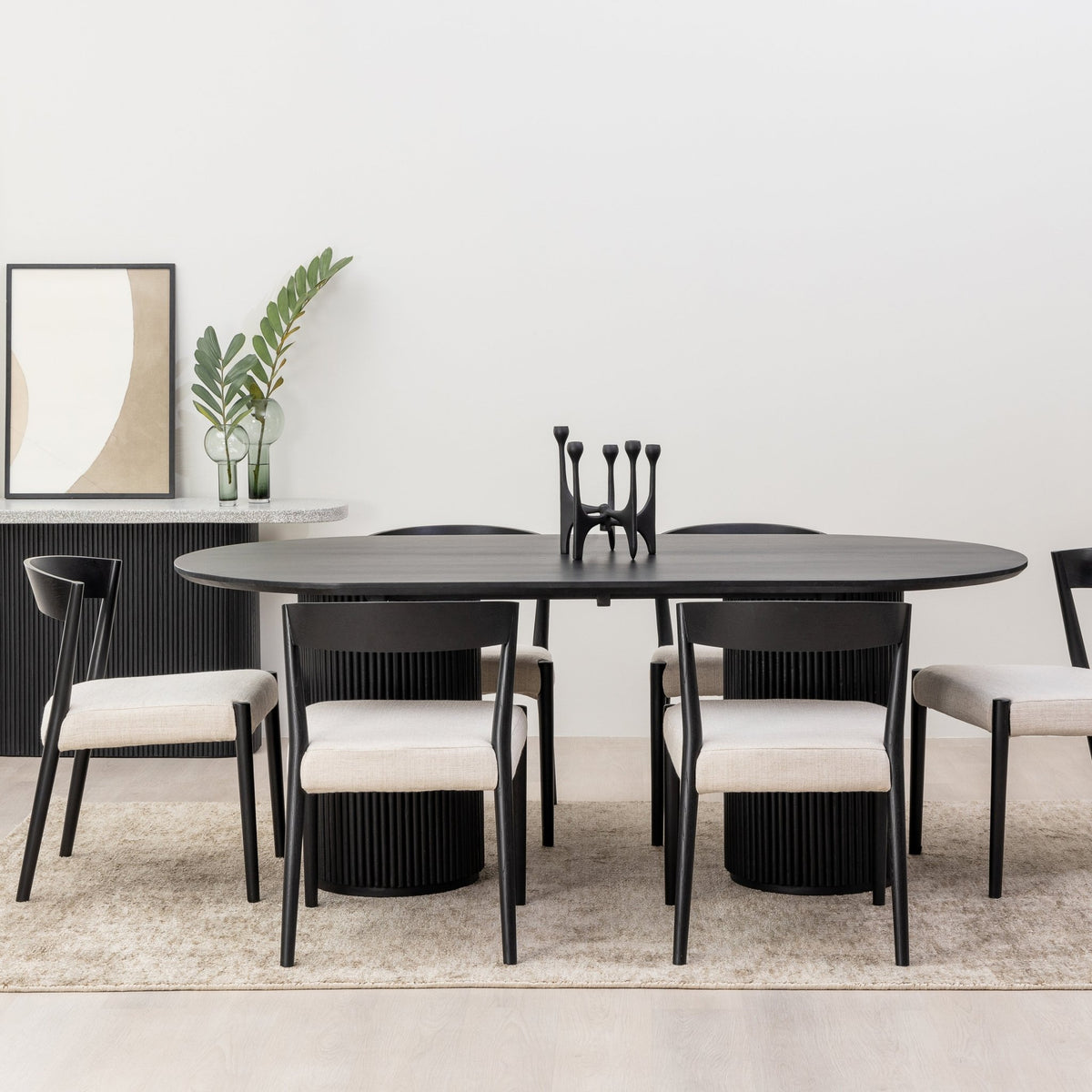 Ronda Chair - Black & Oatmeal