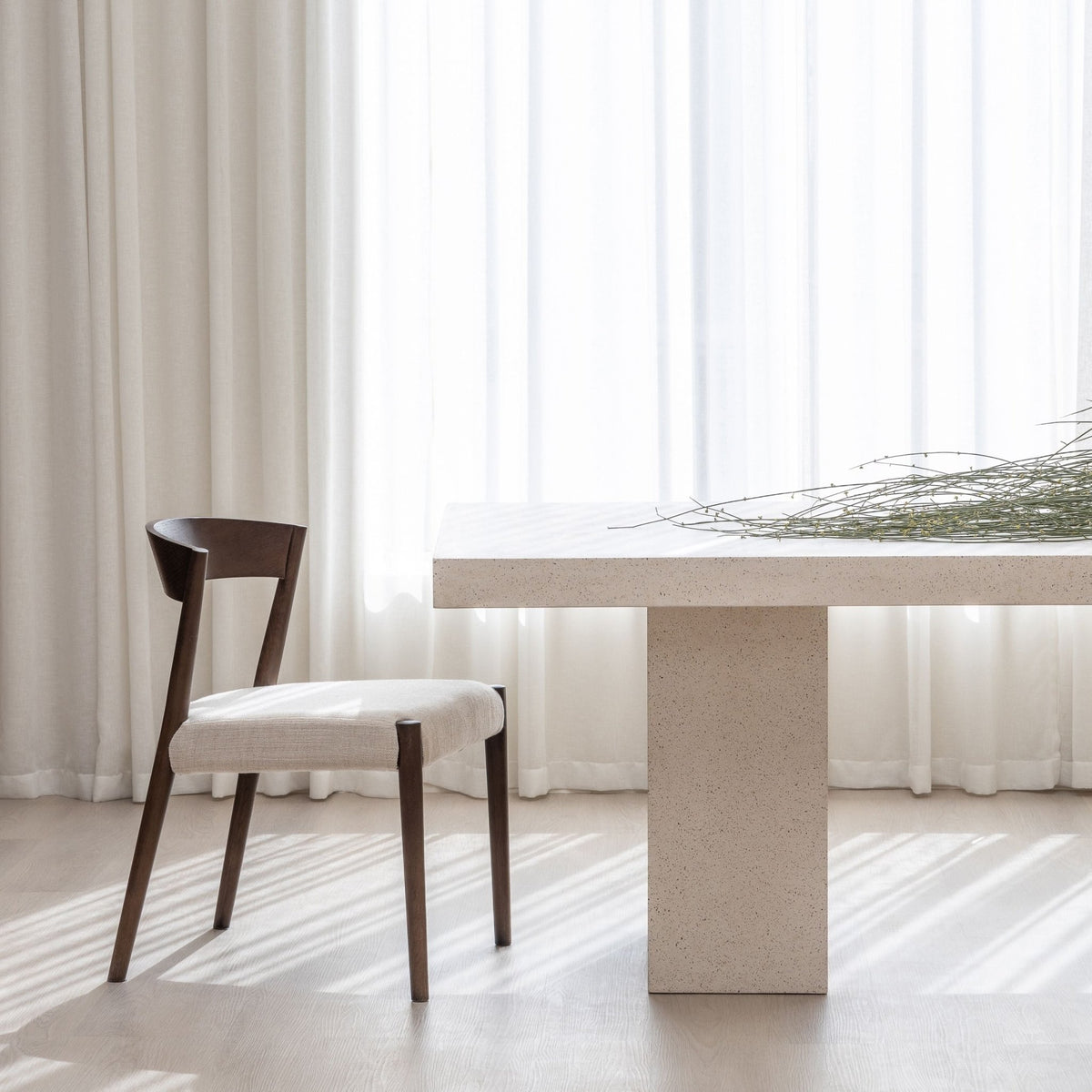 Ronda Chair - Espresso Oak & Oatmeal - Dining Chairs Tolv Loom Collection Dubai