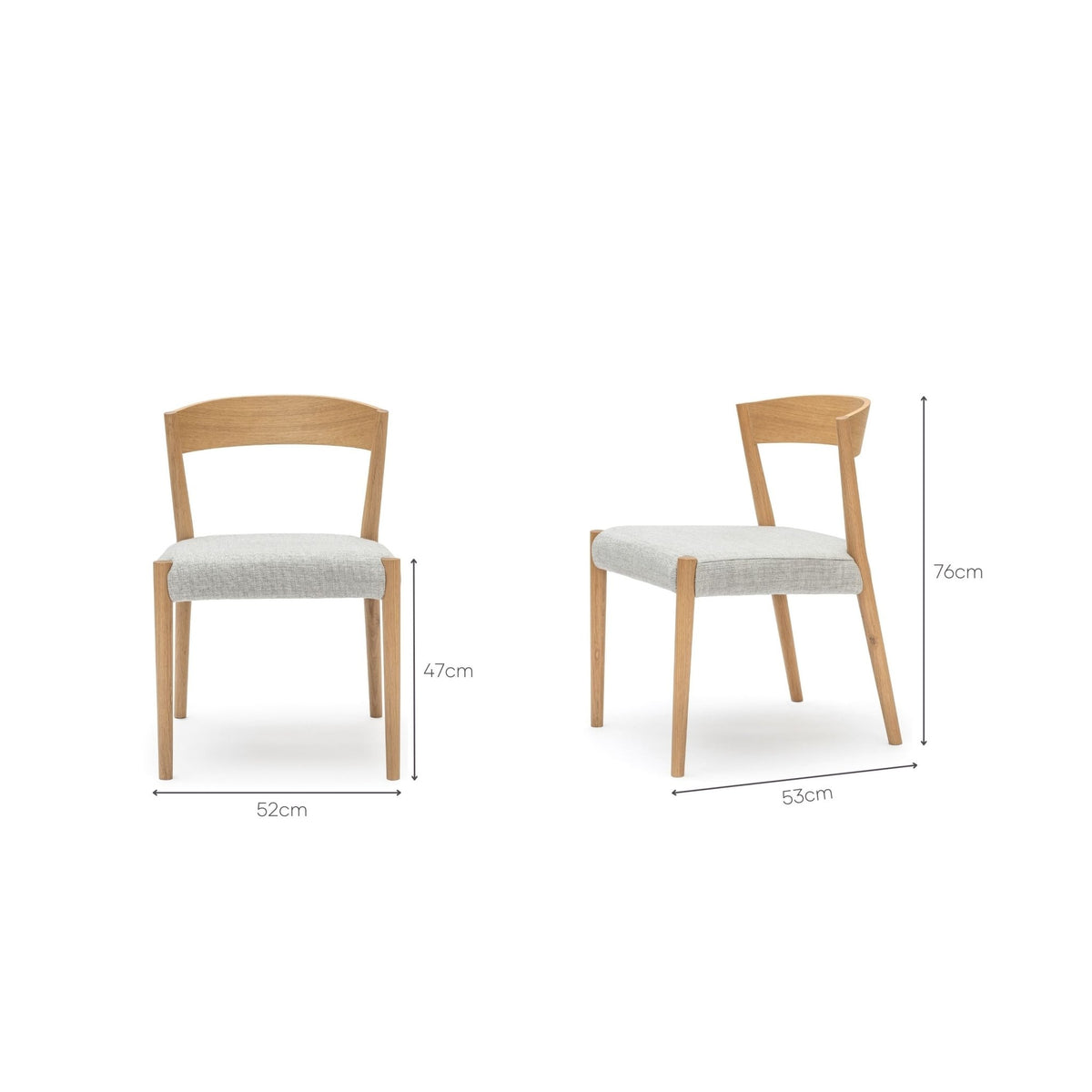 Ronda Chair - Light Oak & Diamond - Dining Chairs Tolv Loom Collection Dubai
