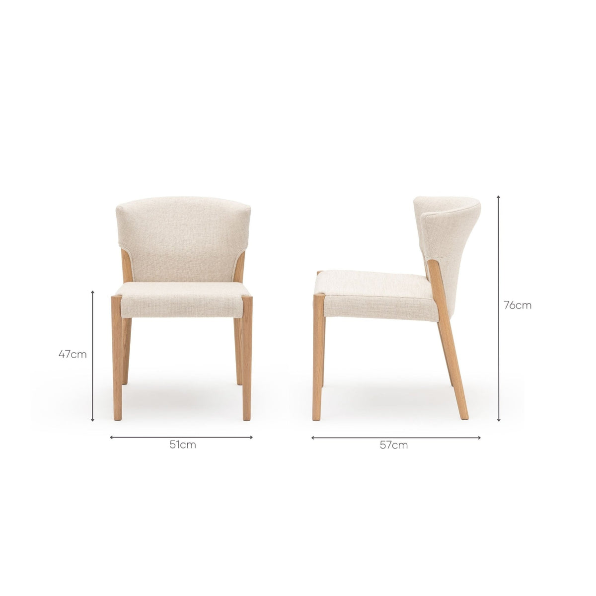 Ronda Dining Chair - Blonde Oak & Oatmeal - Dining Chairs Tolv Loom Collection Dubai