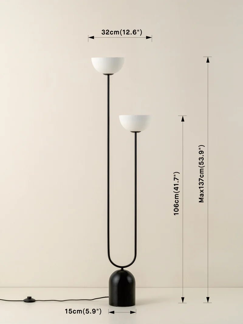 Ruzo - 2 Light Bronze And Porcelain Floor Lamp