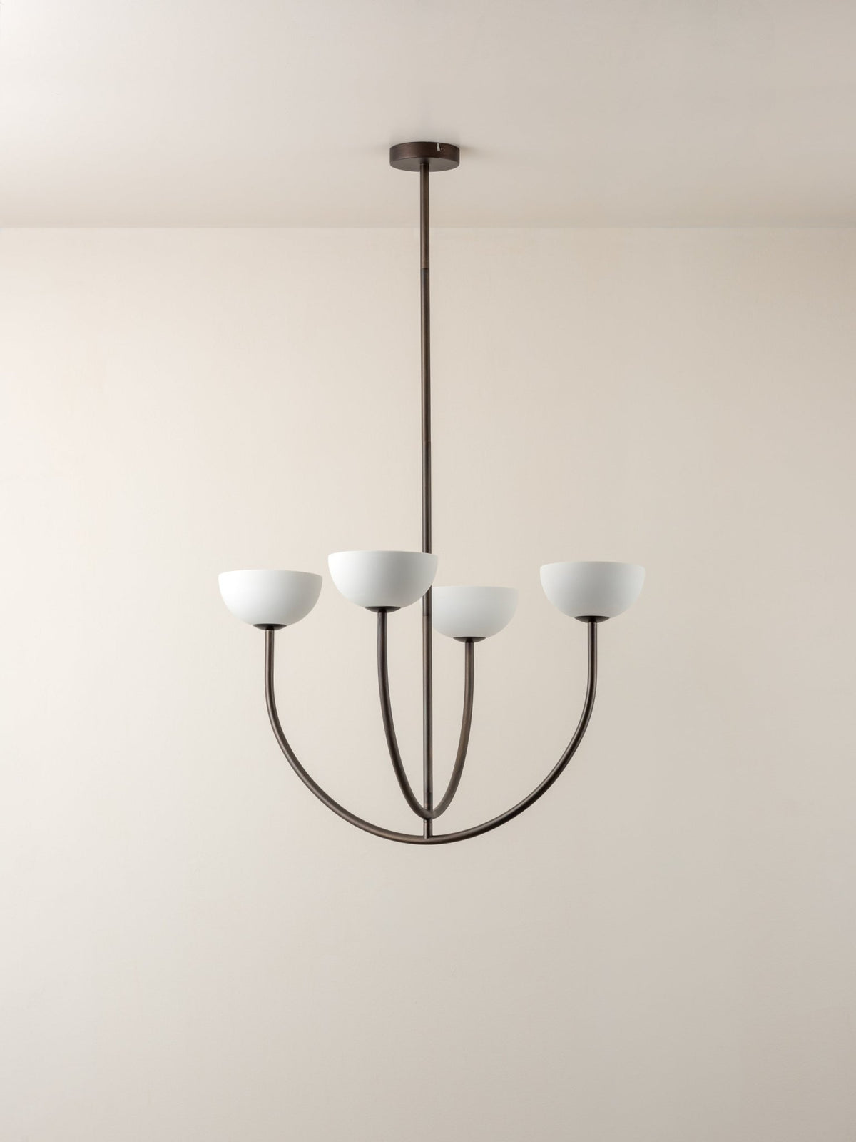 Ruzo - 4 Light Bronze And White Porcelain Ceiling Pendant