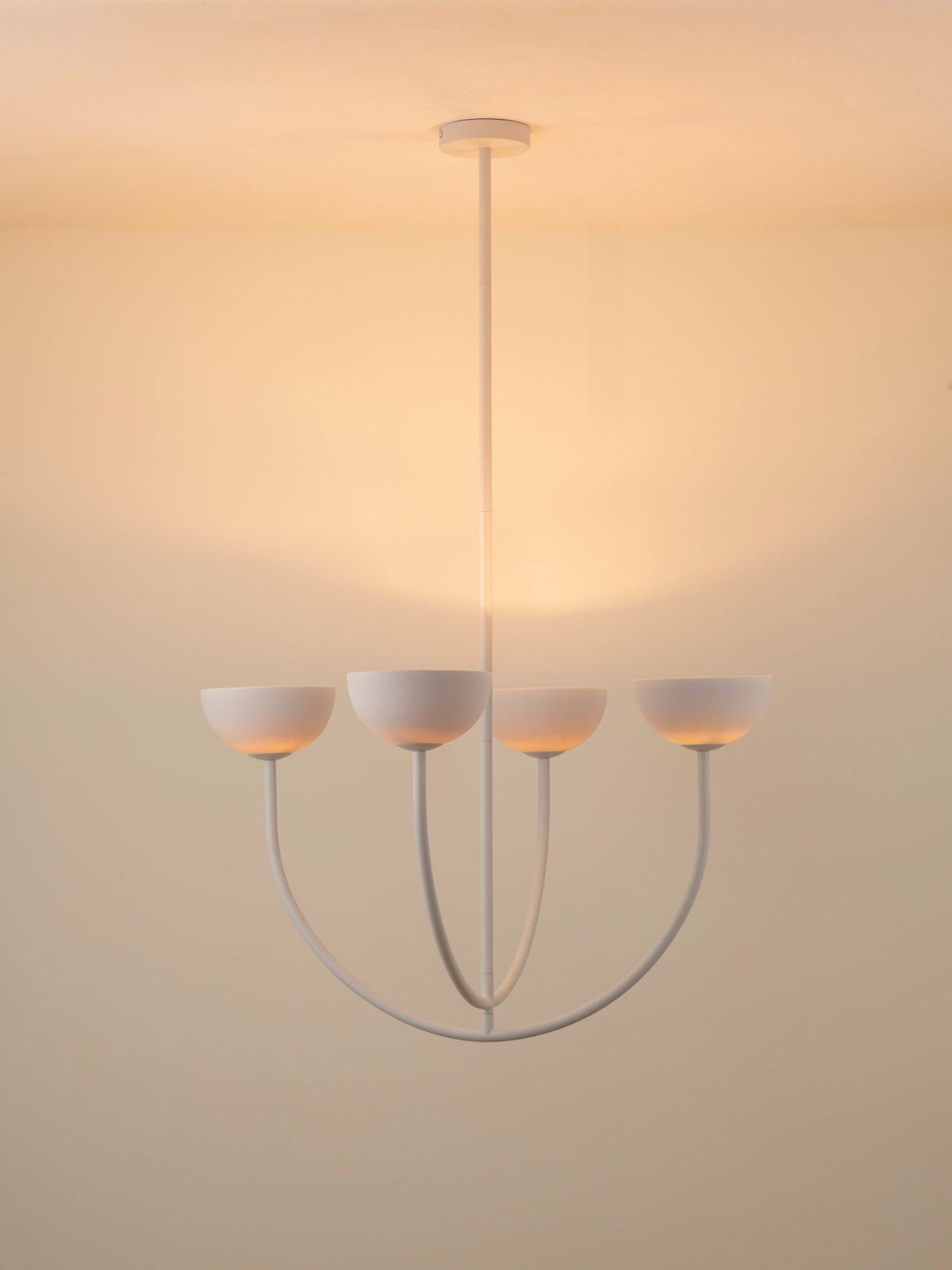 Ruzo - 4 Light Matt Warm White And White Porcelain Ceiling Pendant