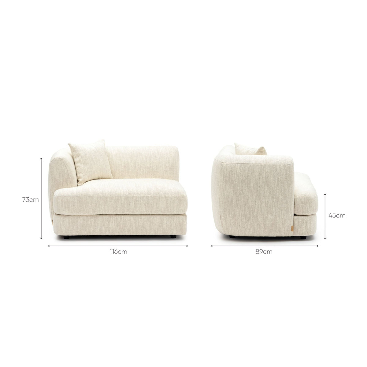 Sandro Left Arm - Almond - Sofa Loom Collection Loom Collection Dubai