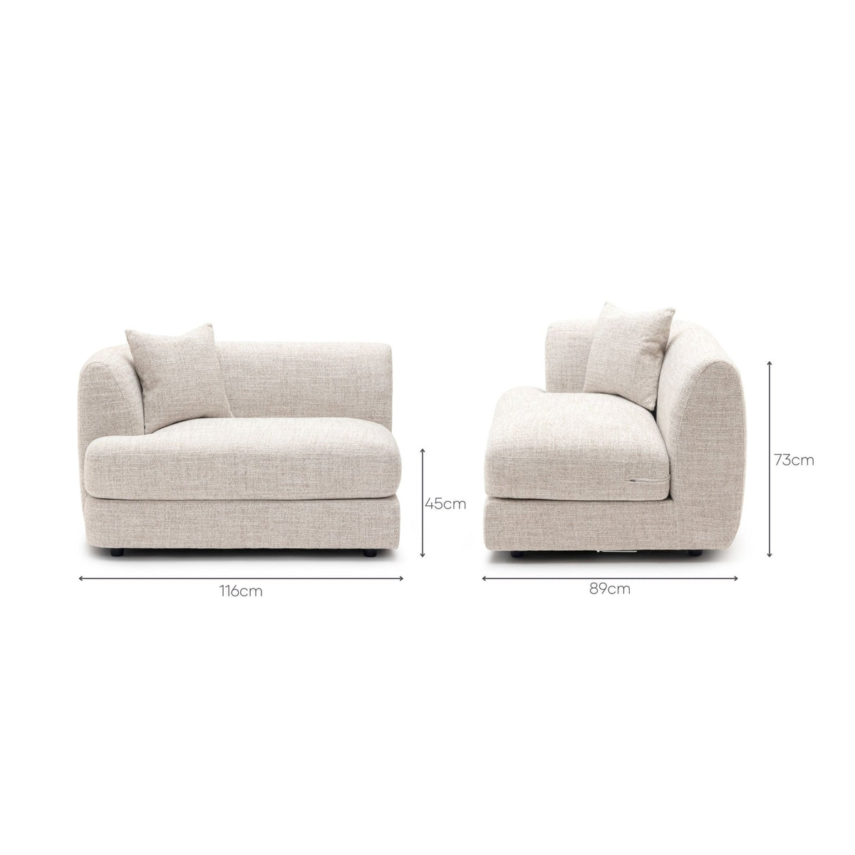 Sandro Left Arm - Fog - Sofa Loom Collection Loom Collection Dubai