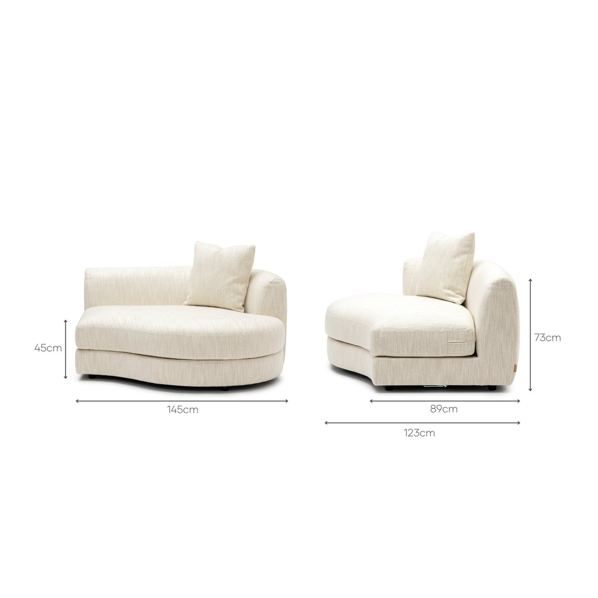 Sandro Right Chaise - Almond