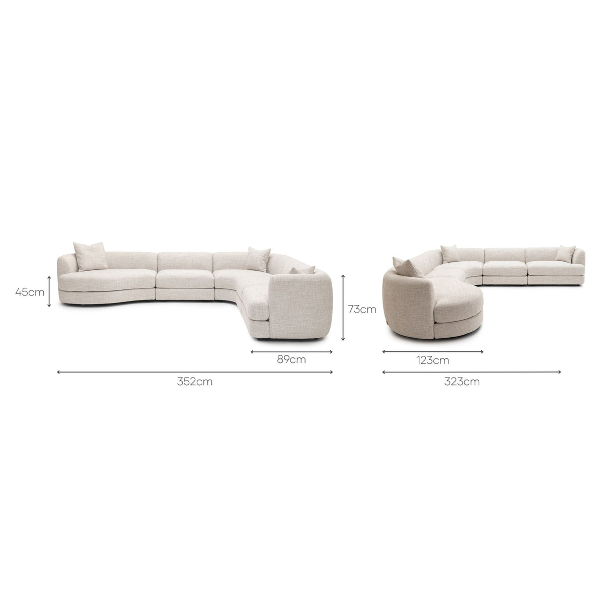 Sandro Sofa - Fog L15 - Modular Sofas Loom Collection Loom Collection Dubai