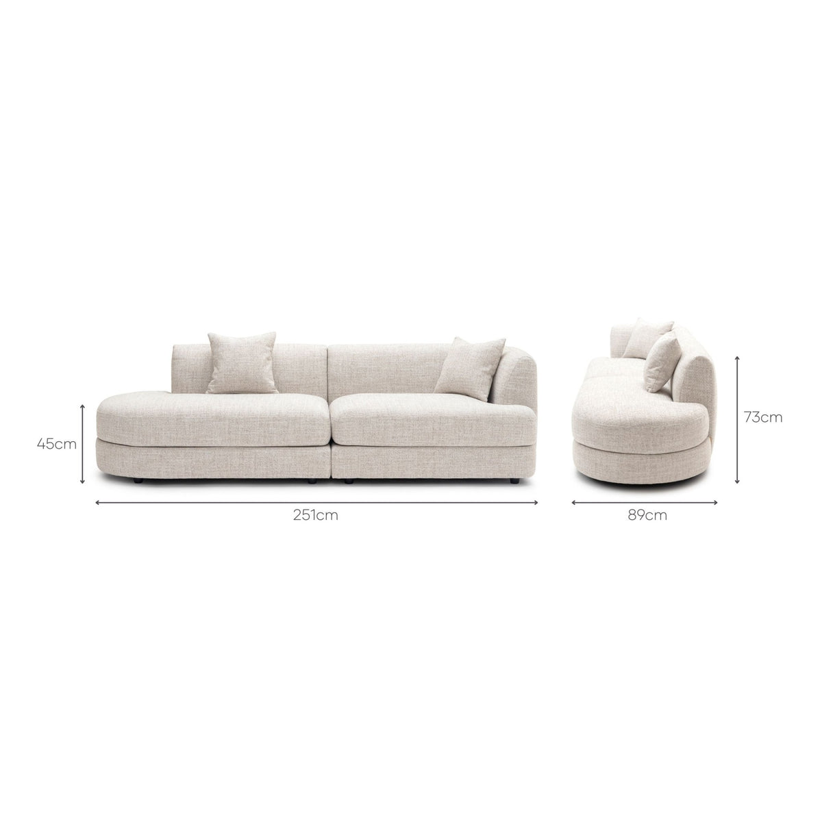 Sandro Sofa - Fog L3 - Sofas Loom Collection Loom Collection Dubai
