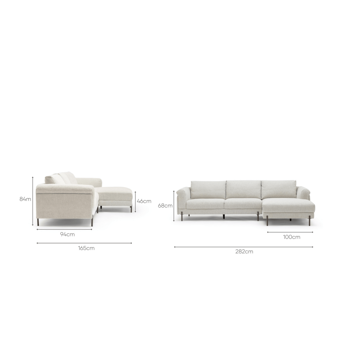 Serena L-Shaped Sofa - Almond Cream - Modular Sofas Loom Collection Loom Collection Dubai