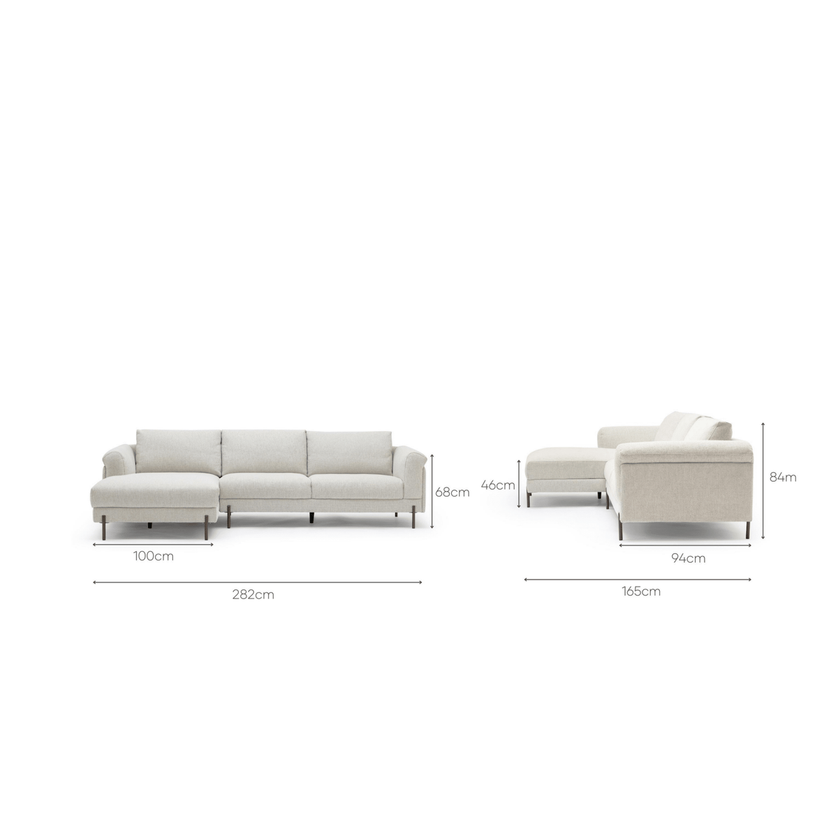 Serena L-Shaped Sofa - Almond Cream - Modular Sofas Loom Collection Loom Collection Dubai