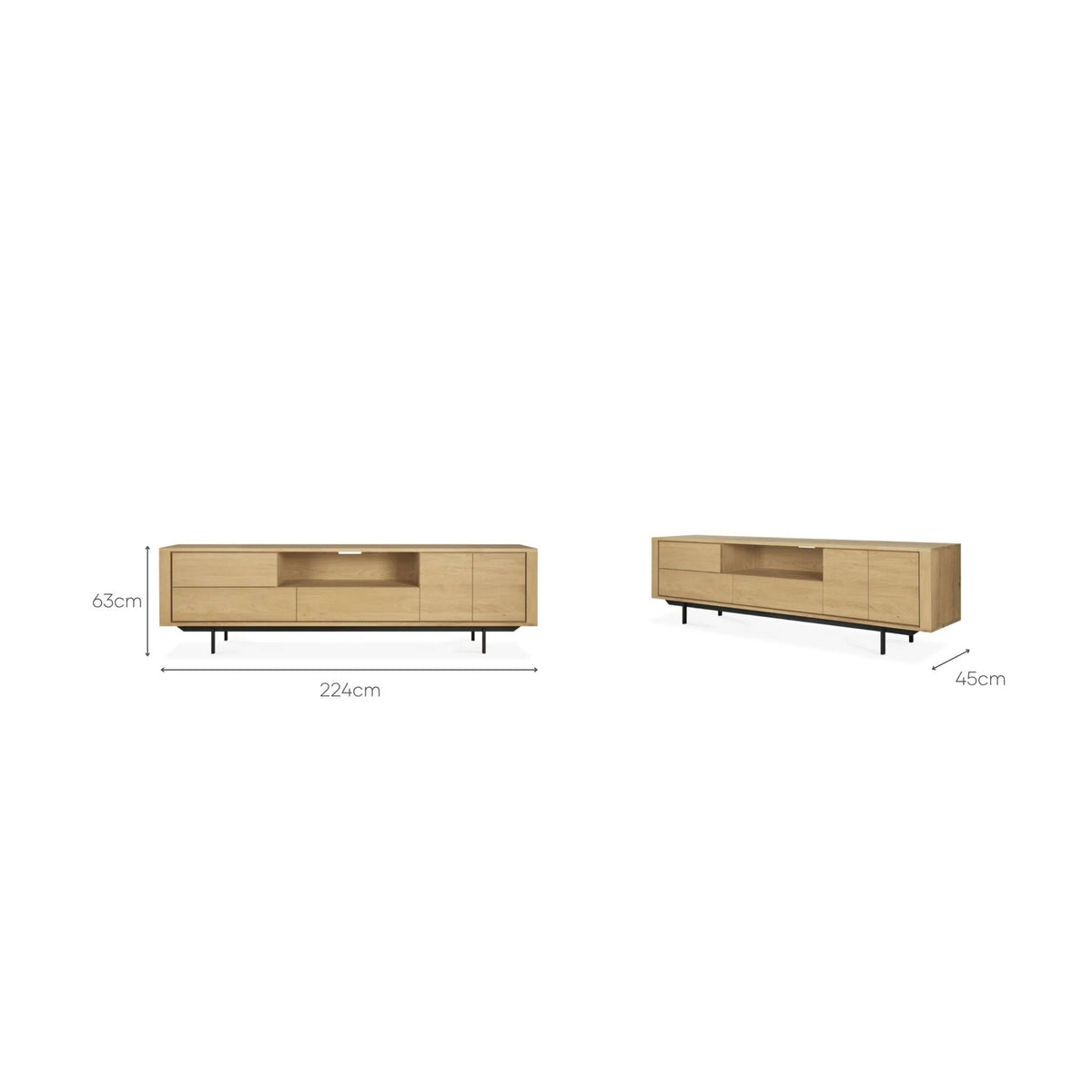 Shadow Tv Cupboard - Solid Oak - Ethnicraft Loom Collection Dubai