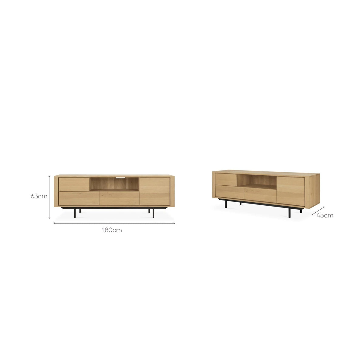 Shadow Tv Cupboard - Solid Oak - Ethnicraft Loom Collection Dubai
