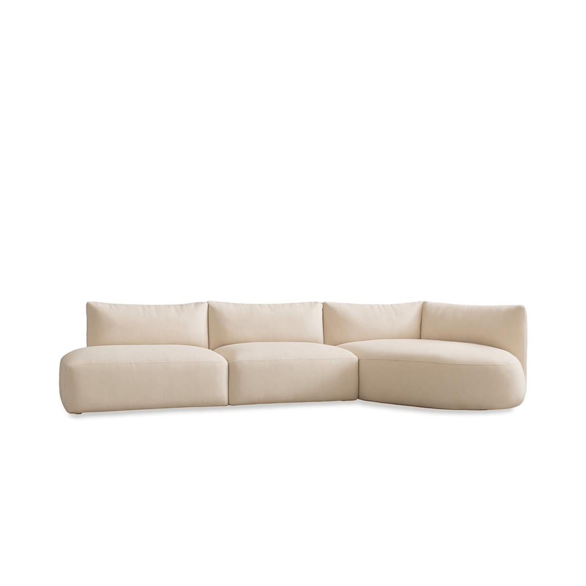Slipper Lounge Open Sofa - Limestone Leather - Sofa Natadora Loom Collection Dubai