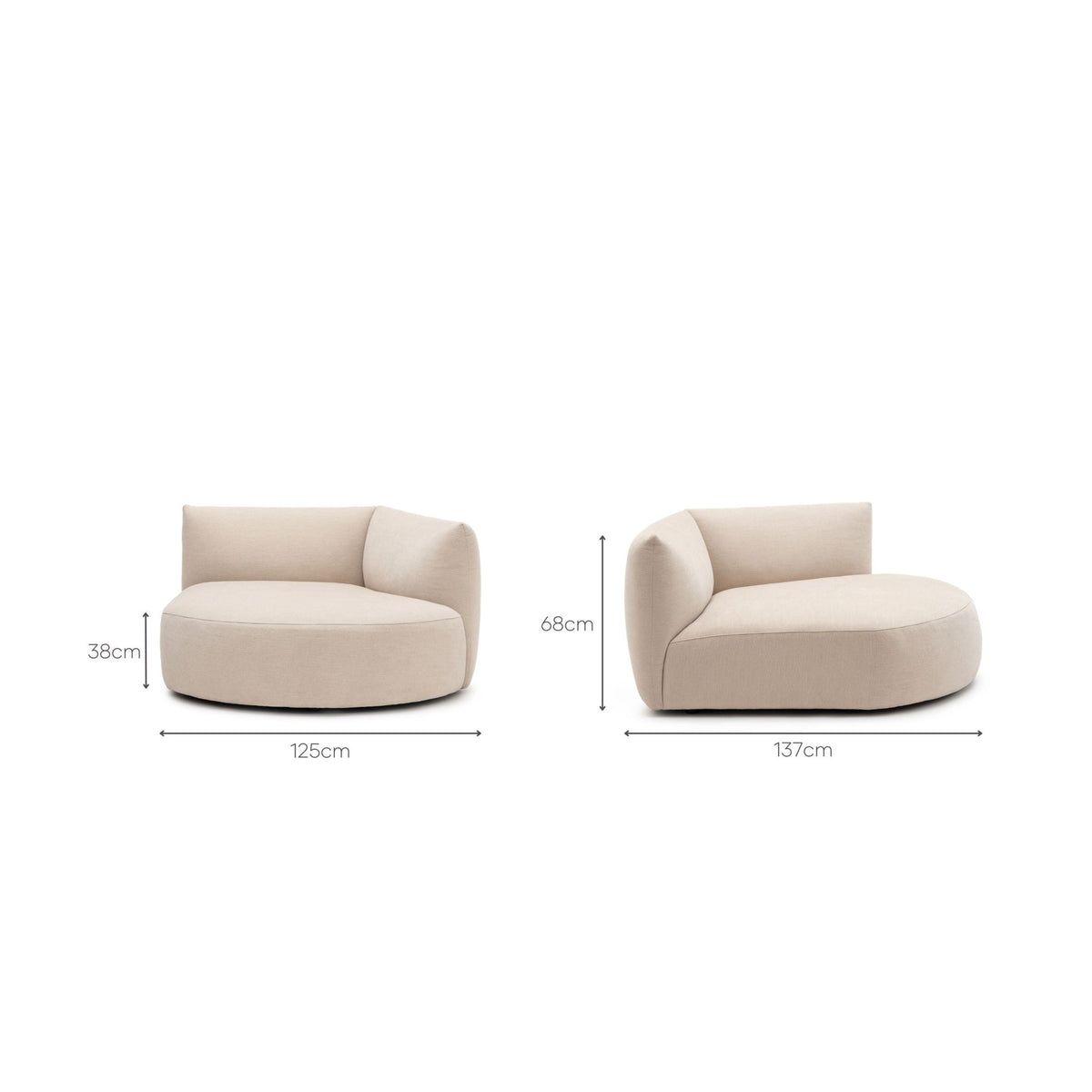 Slipper Right Chaise - Bleached Sand - Sofa Natadora Loom Collection Dubai
