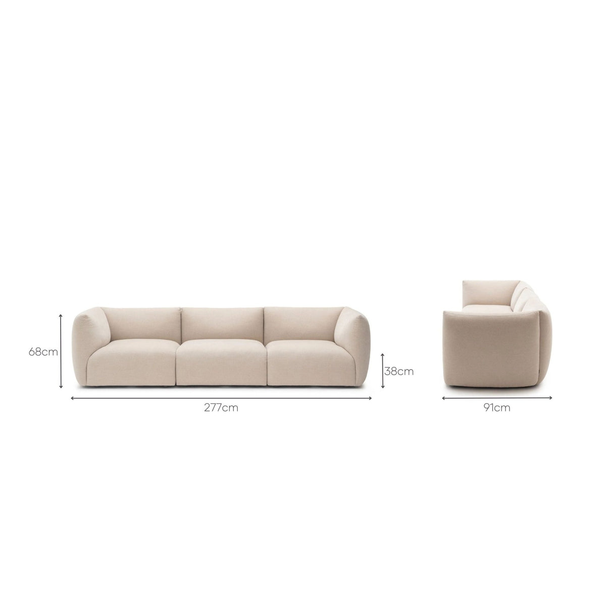 Slipper Sofa - Bleached Sand - Sofa Natadora Loom Collection Dubai