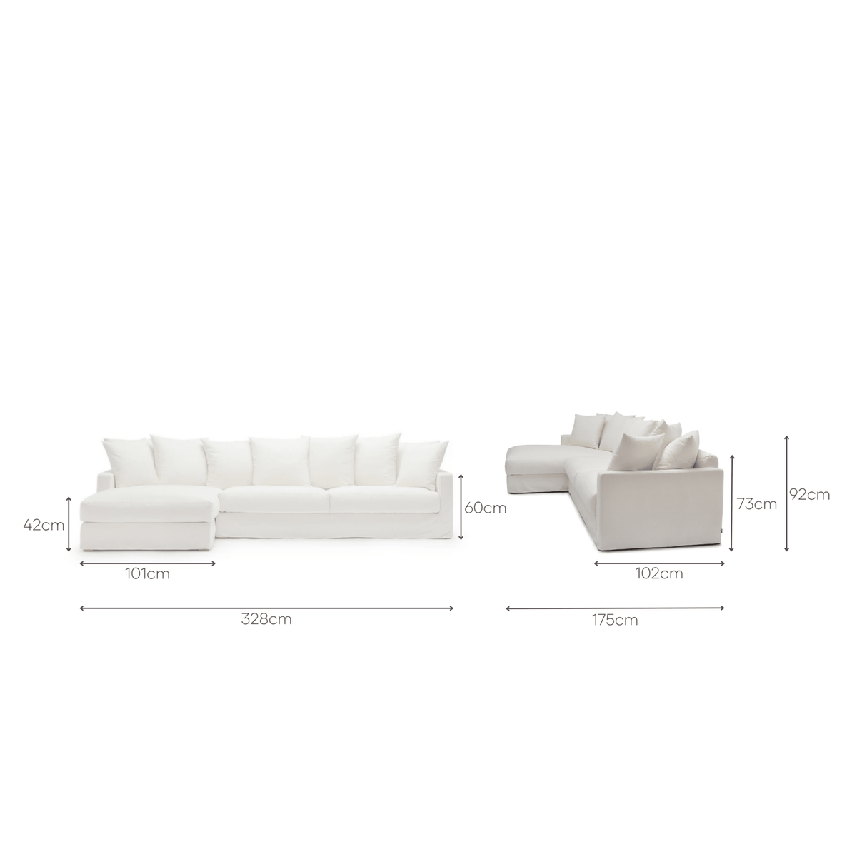 Sloopy L-Shaped Sofa - Summer Ivory - Sectional Sofas Tolv Loom Collection Dubai