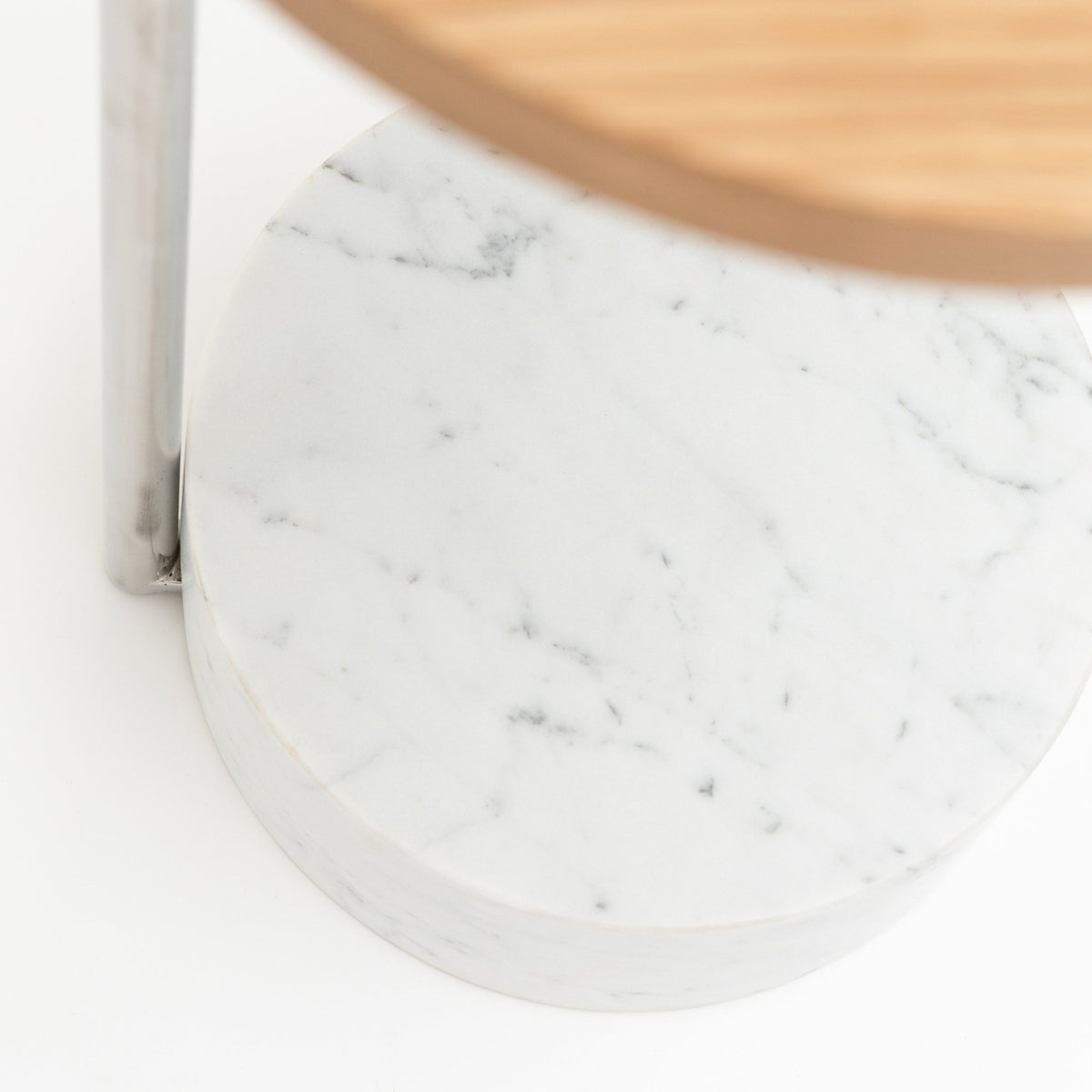 Society Side Table - Light Oak & Bianca Carrara