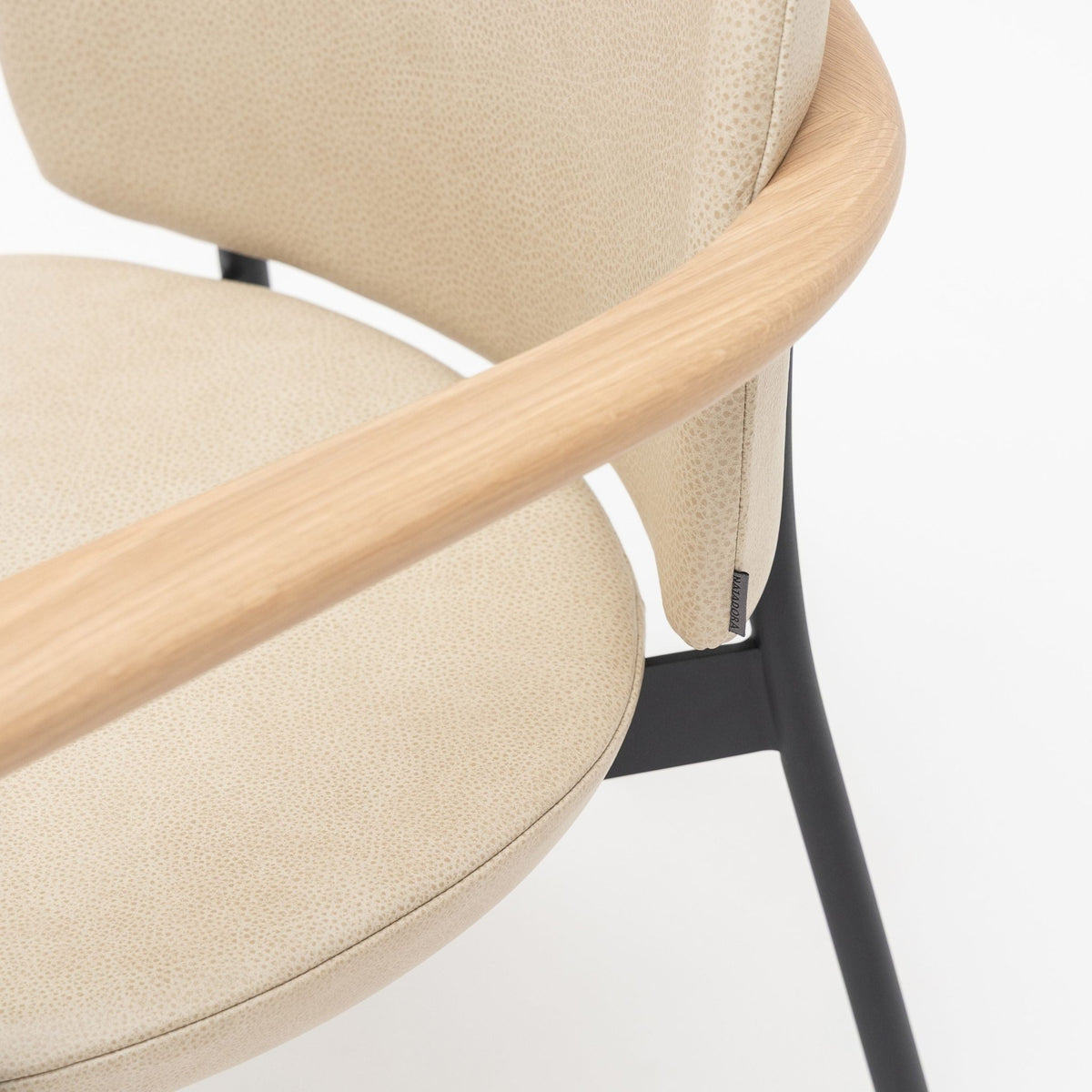 Solace Armchair - Blonde Oak & Limestone Leather - Dining Chairs Natadora Loom Collection Dubai
