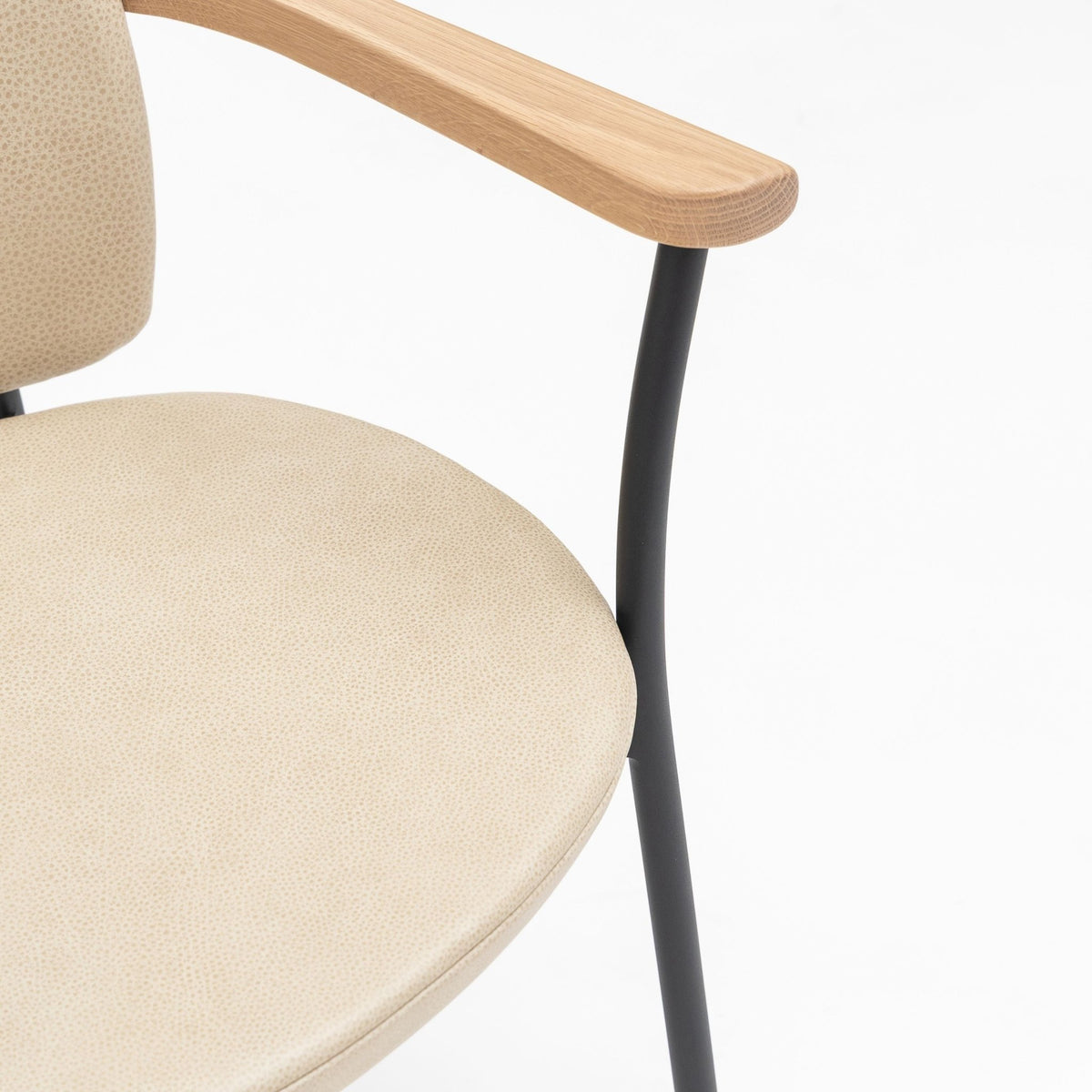 Solace Armchair - Blonde Oak & Limestone Leather - Dining Chairs Natadora Loom Collection Dubai
