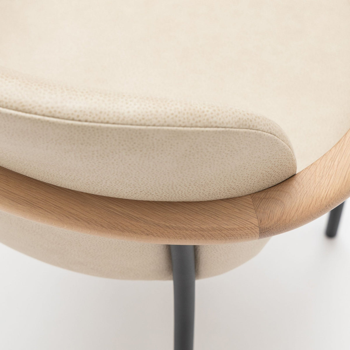 Solace Armchair - Blonde Oak & Limestone Leather - Dining Chairs Natadora Loom Collection Dubai