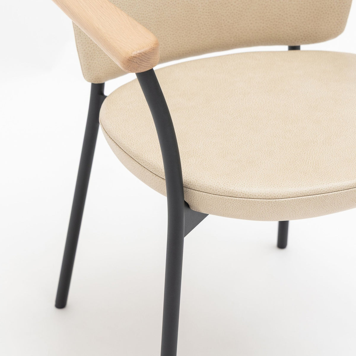 Solace Armchair - Blonde Oak & Limestone Leather - Dining Chairs Natadora Loom Collection Dubai