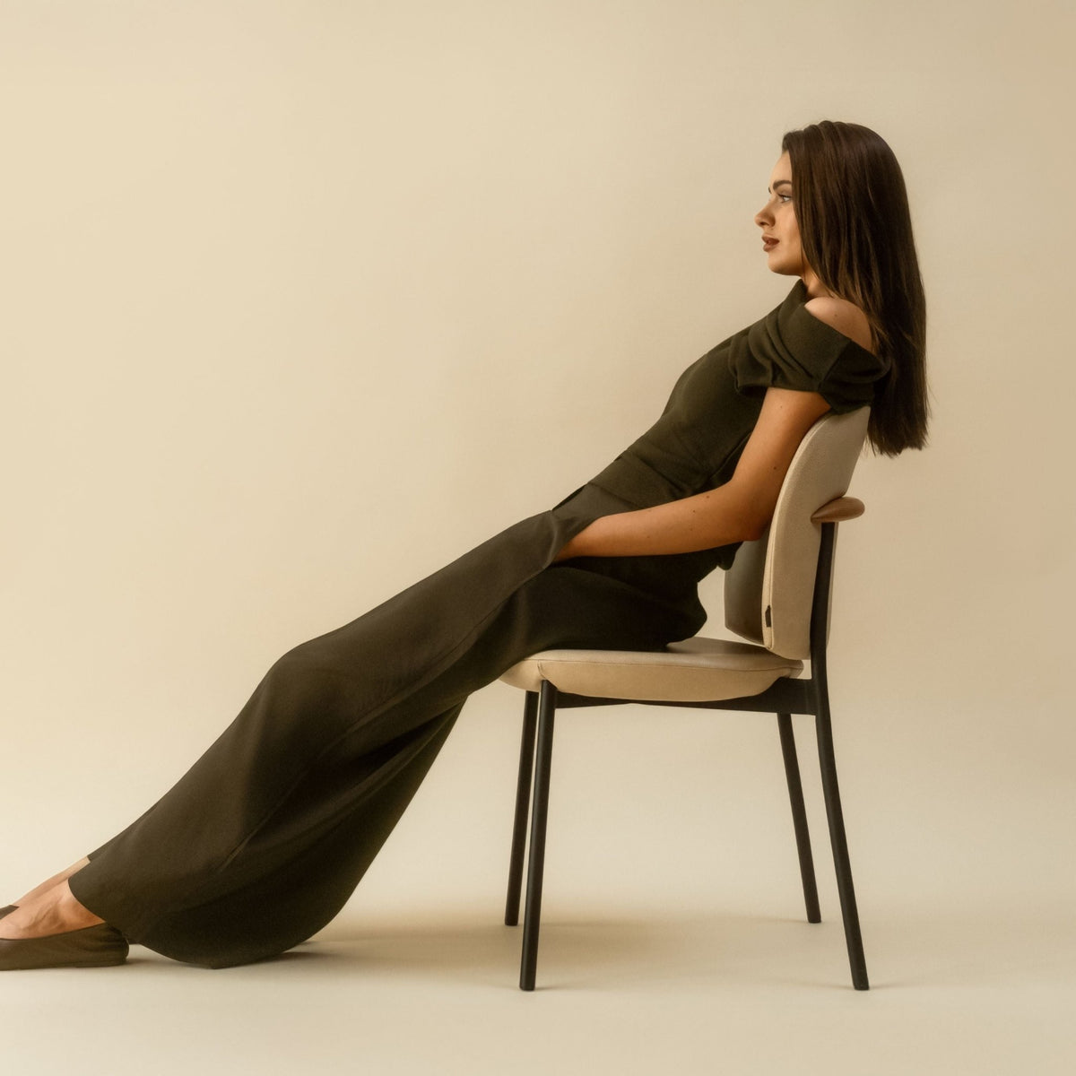 Solace Chair - Light Oak & Limestone Leather - Dining Chairs Natadora Loom Collection Dubai
