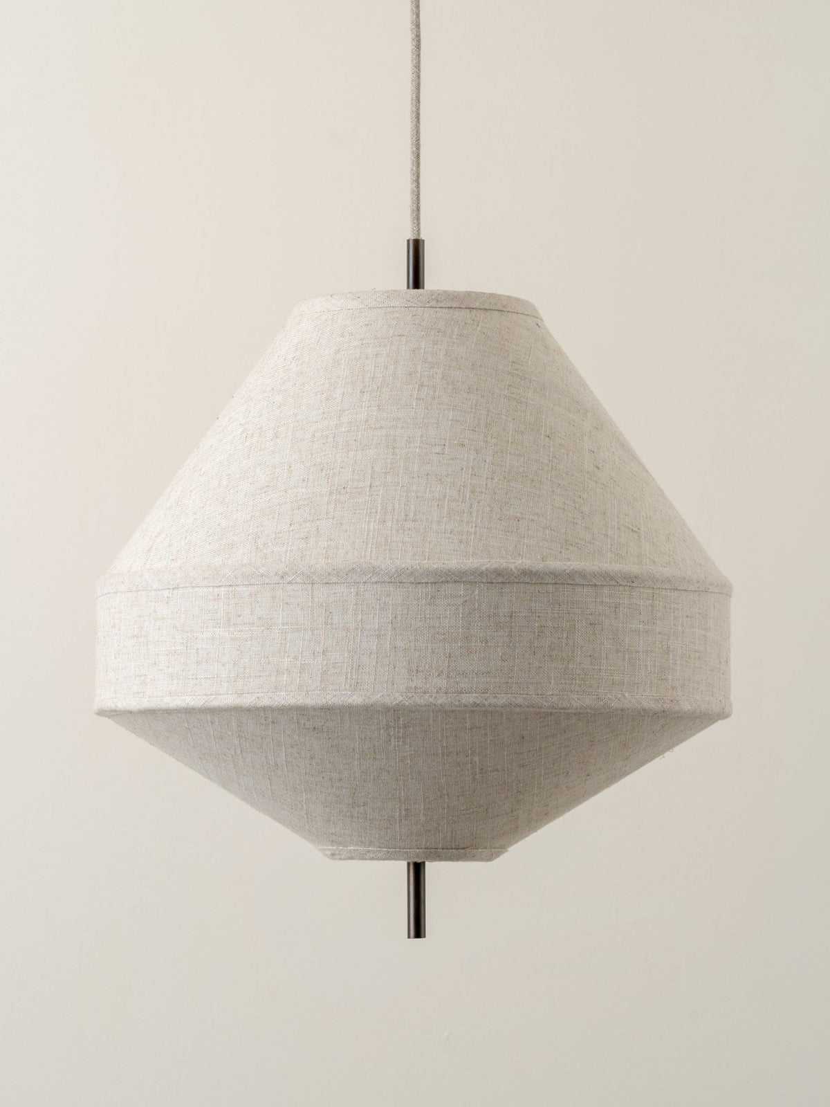 Solara - Medium Dark Bronze And Layered Natural Linen Pendant