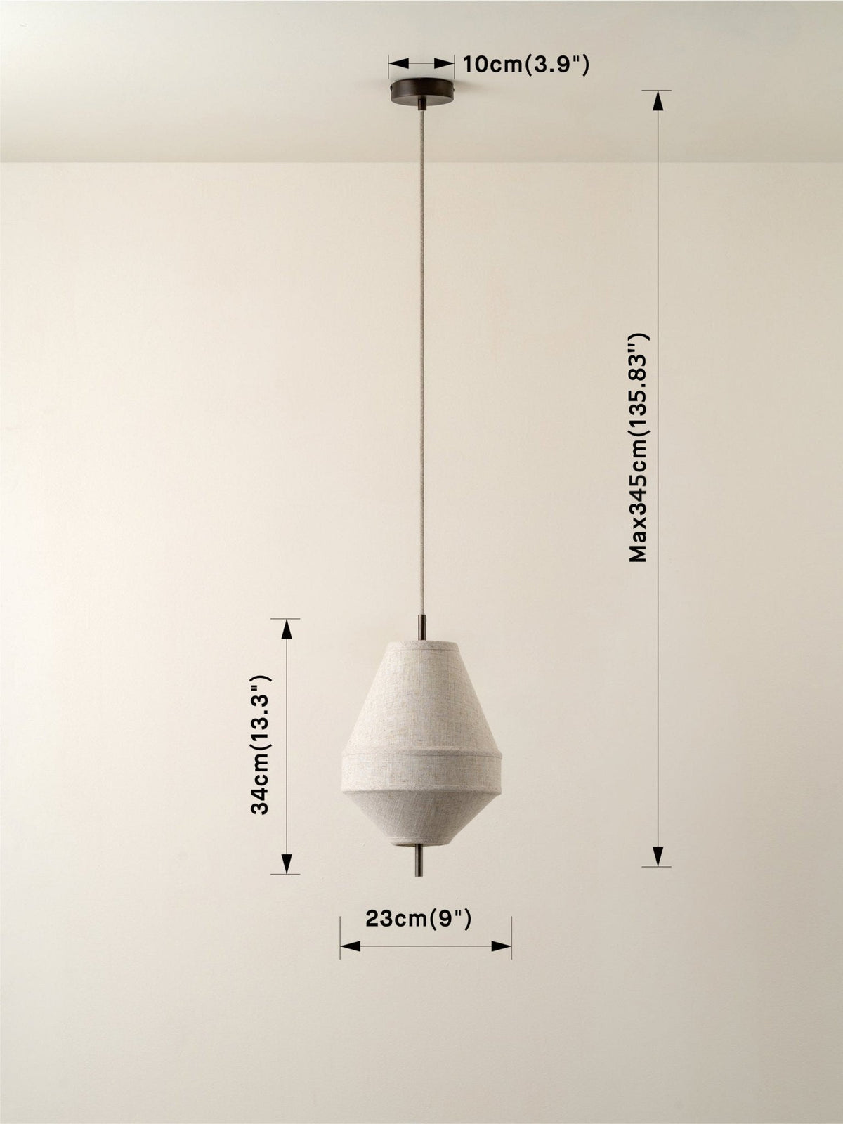 Solara - Small Dark Bronze And Layered Natural Linen Pendant - Ceiling Lights Lights&Lamps Loom Collection Dubai