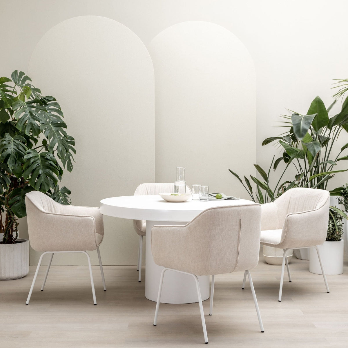 Sorento Round Dining Table - Chalk - Round Dining Tables Loom Collection Loom Collection Dubai