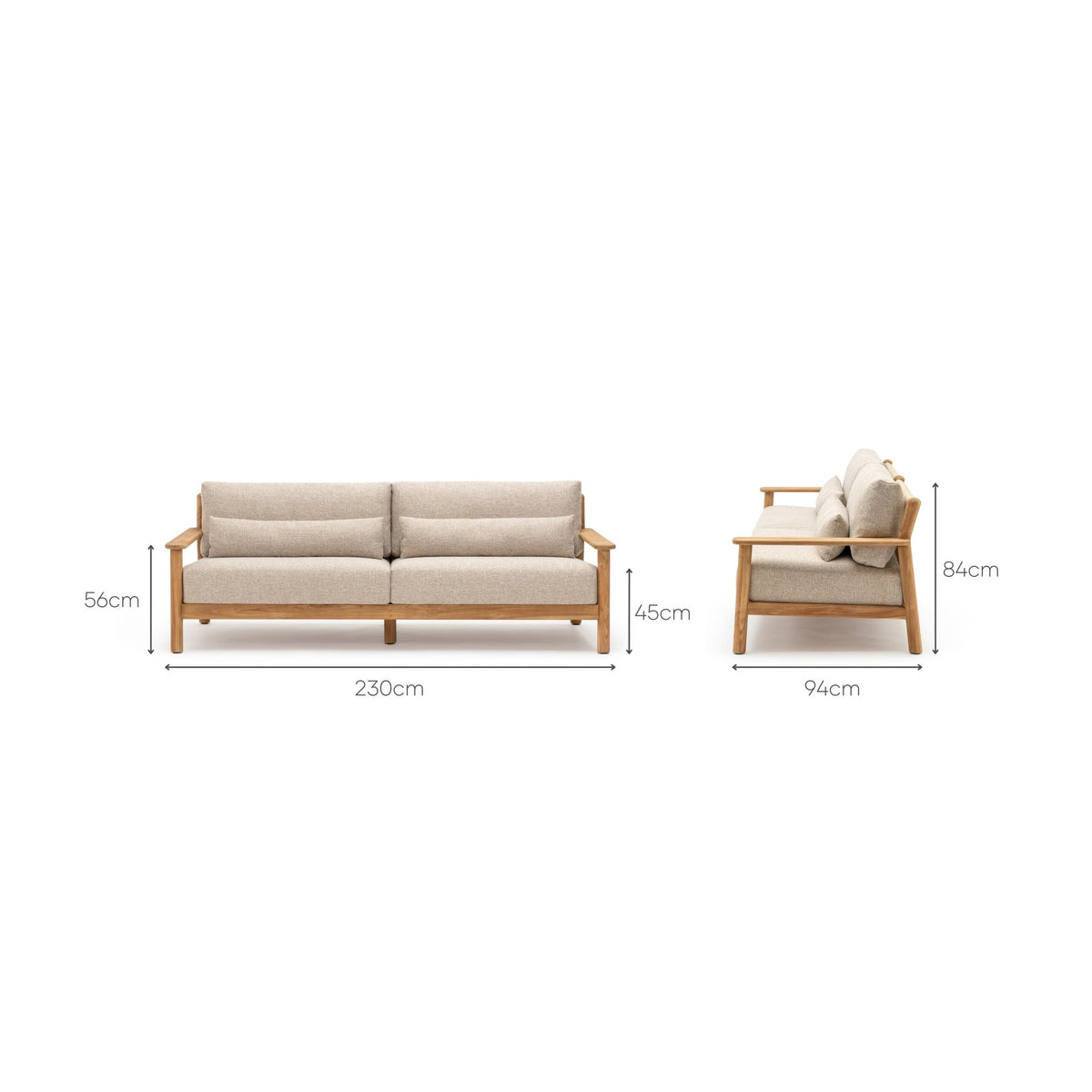 Tahiti 3 Seater Sofa - Almond
