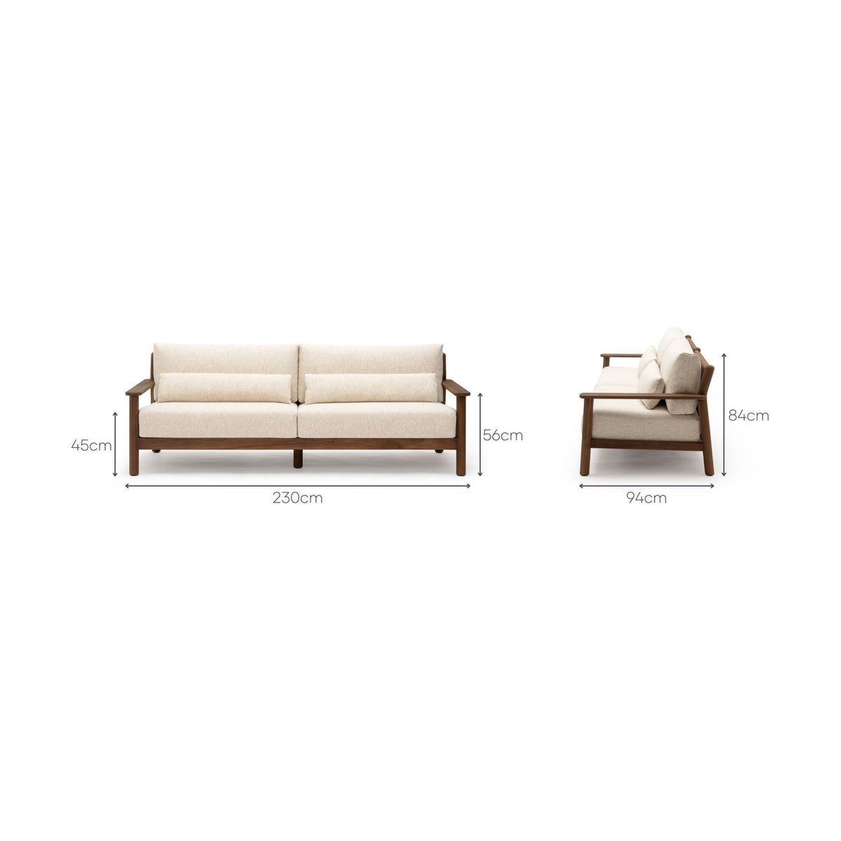 Tahiti 3 Seater Sofa - Angora - Outdoor Sofas Loom Collection Loom Collection Dubai