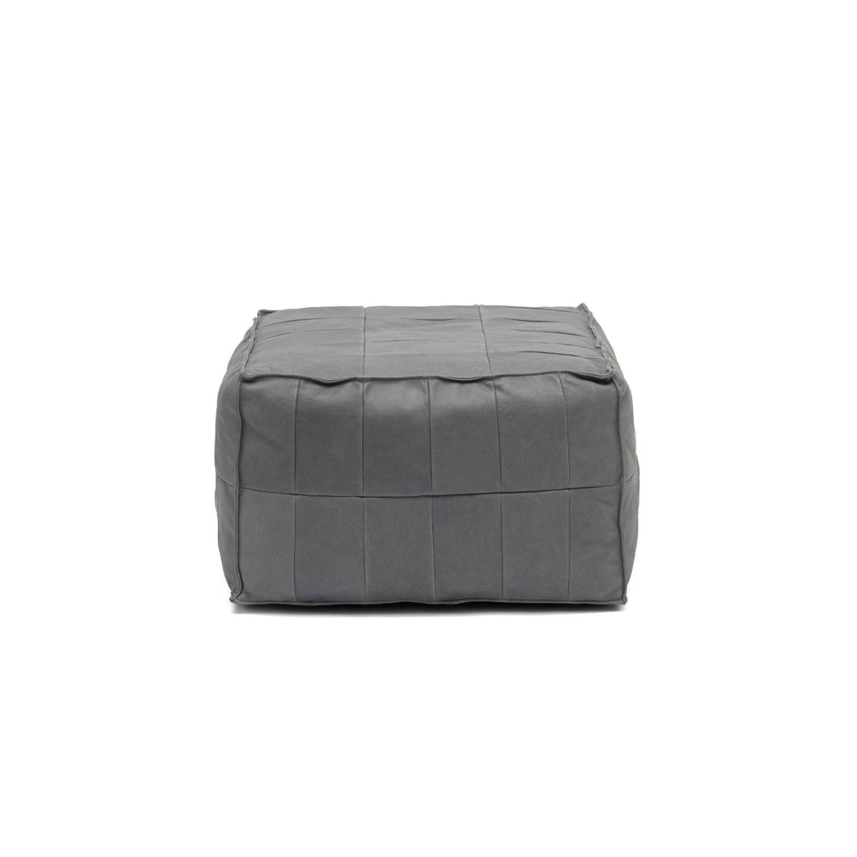 Tanbo Stool - Charcoal Leather - Ottomans Tolv Loom Collection Dubai