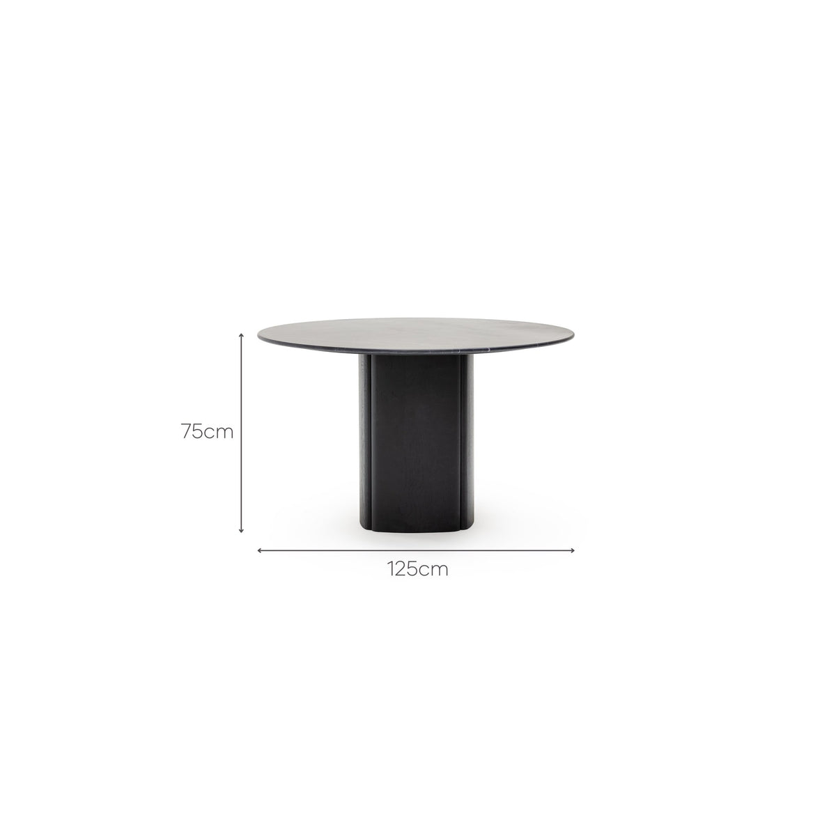 Tathra 125 Table - Black Oak & Nero Marquina