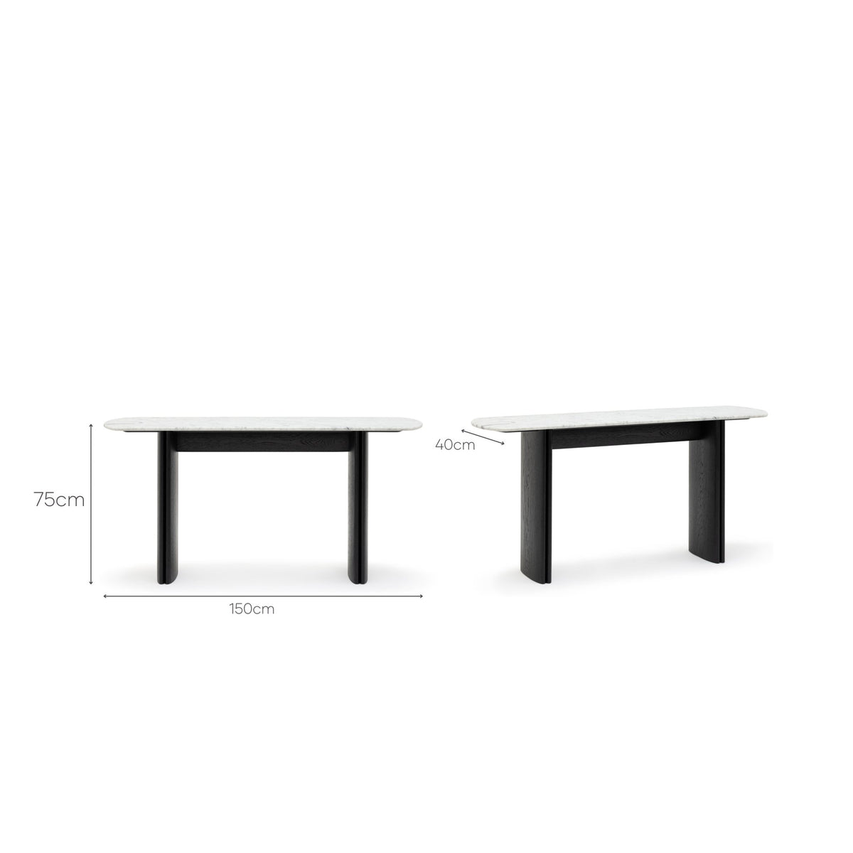 Tathra Console - Black Oak & Bianca Carrara