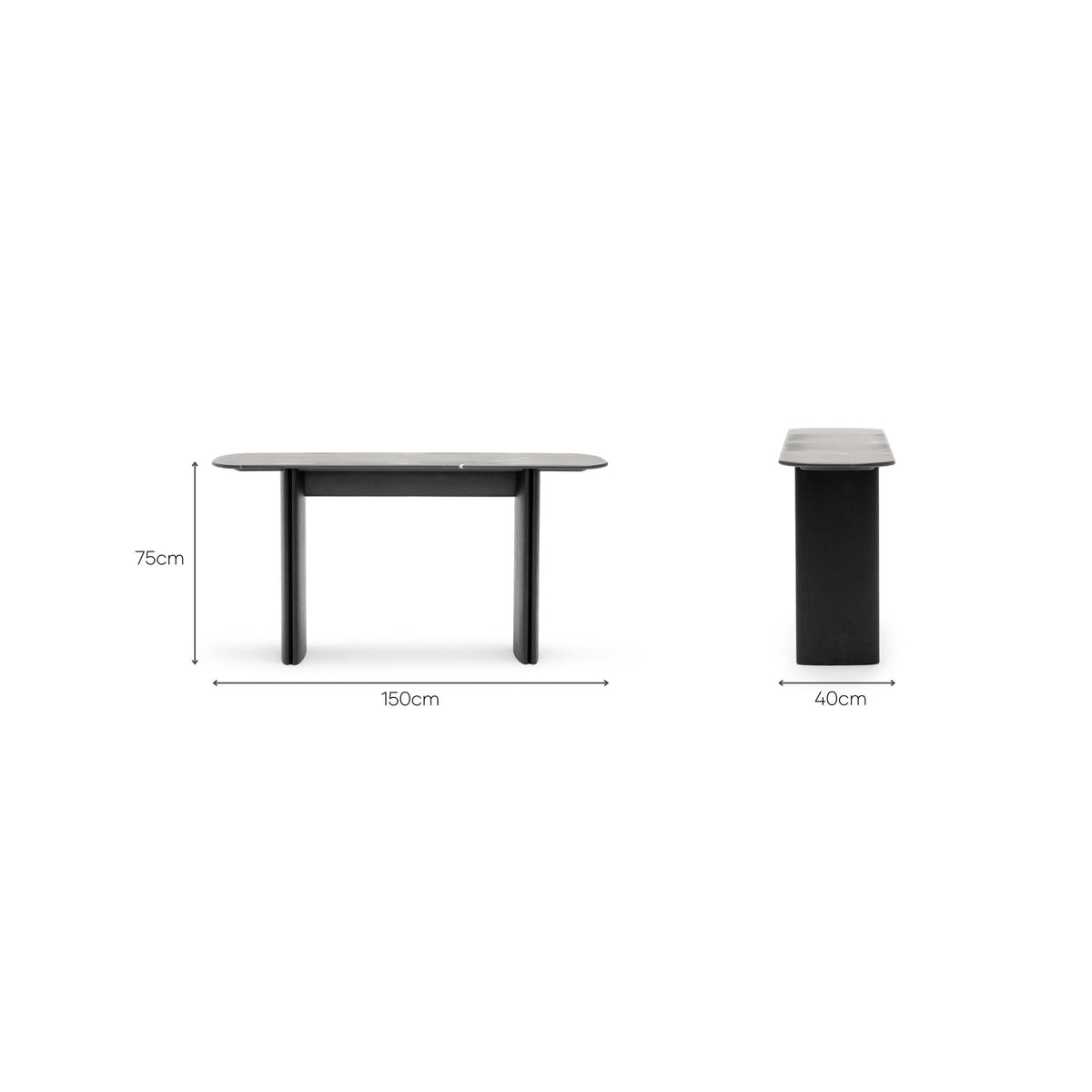 Tathra Console - Black Oak & Nero Marquina