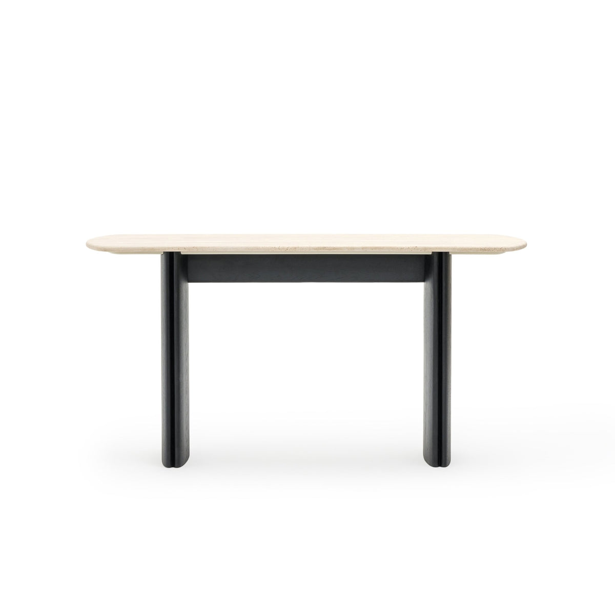 Tathra Console - Black Oak & Travertine