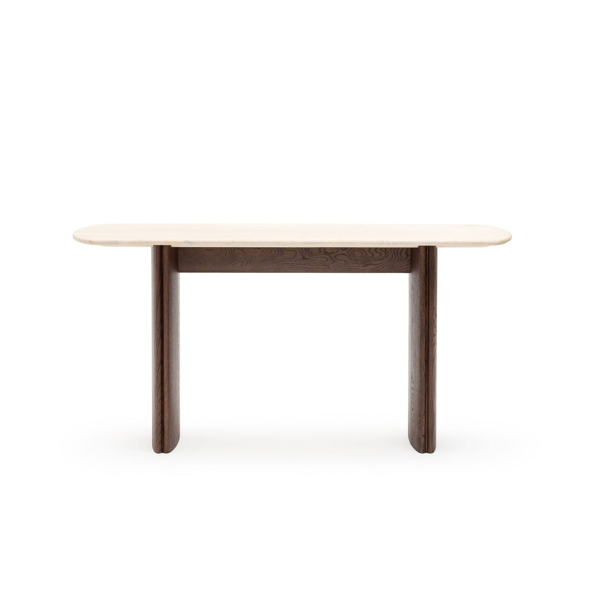 Tathra Console - Espresso Oak & Travertine - Console Tables Tolv Loom Collection Dubai