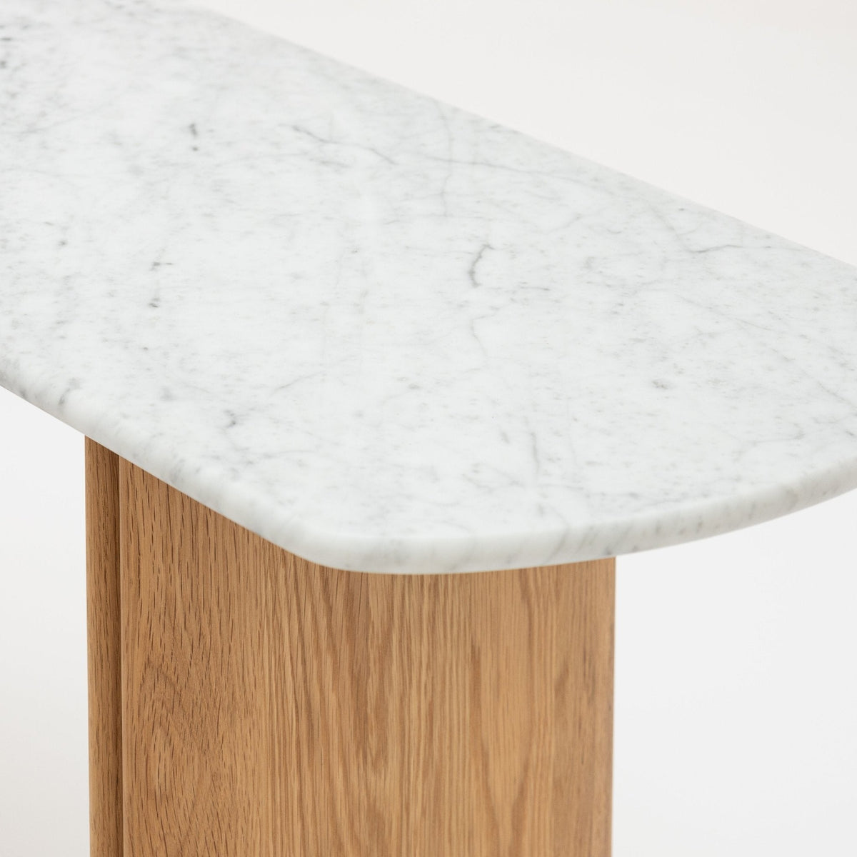 Tathra Console - Light Oak & Bianca Carrara