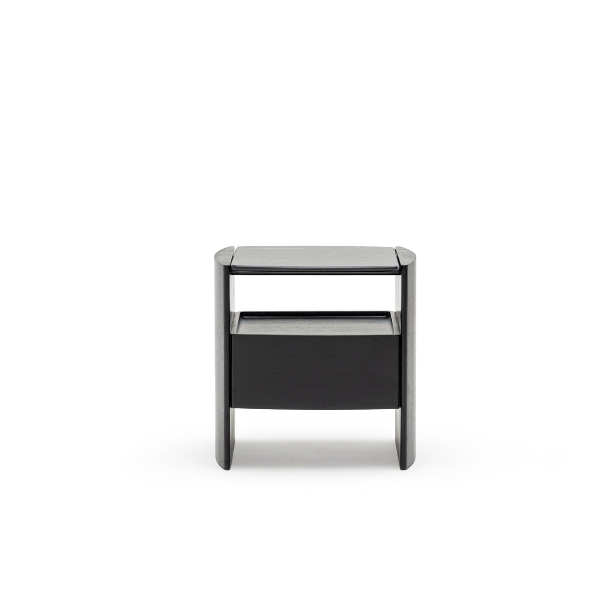 Tathra Nightstand - Black Oak & Nero Marquina