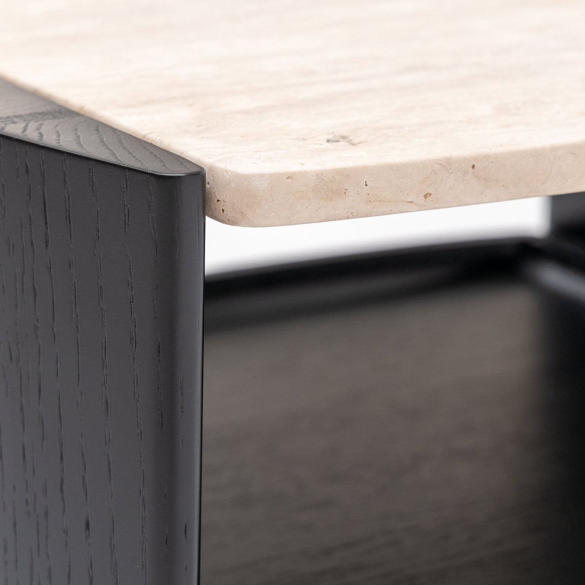 Tathra Nightstand - Black Oak & Travertine