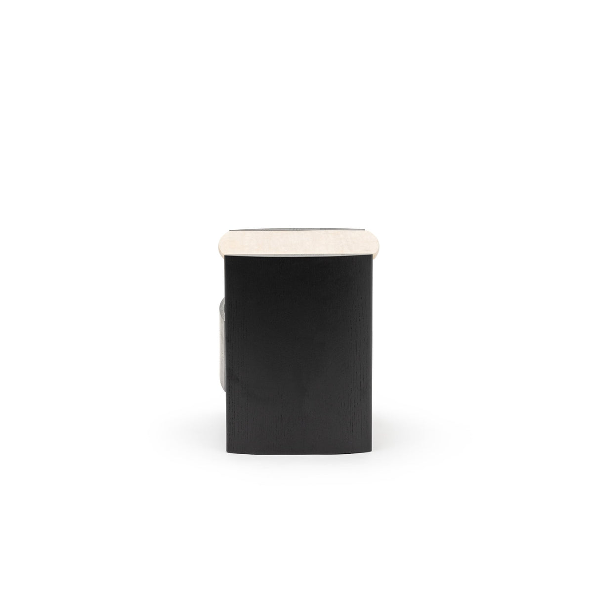 Tathra Nightstand - Black Oak & Travertine
