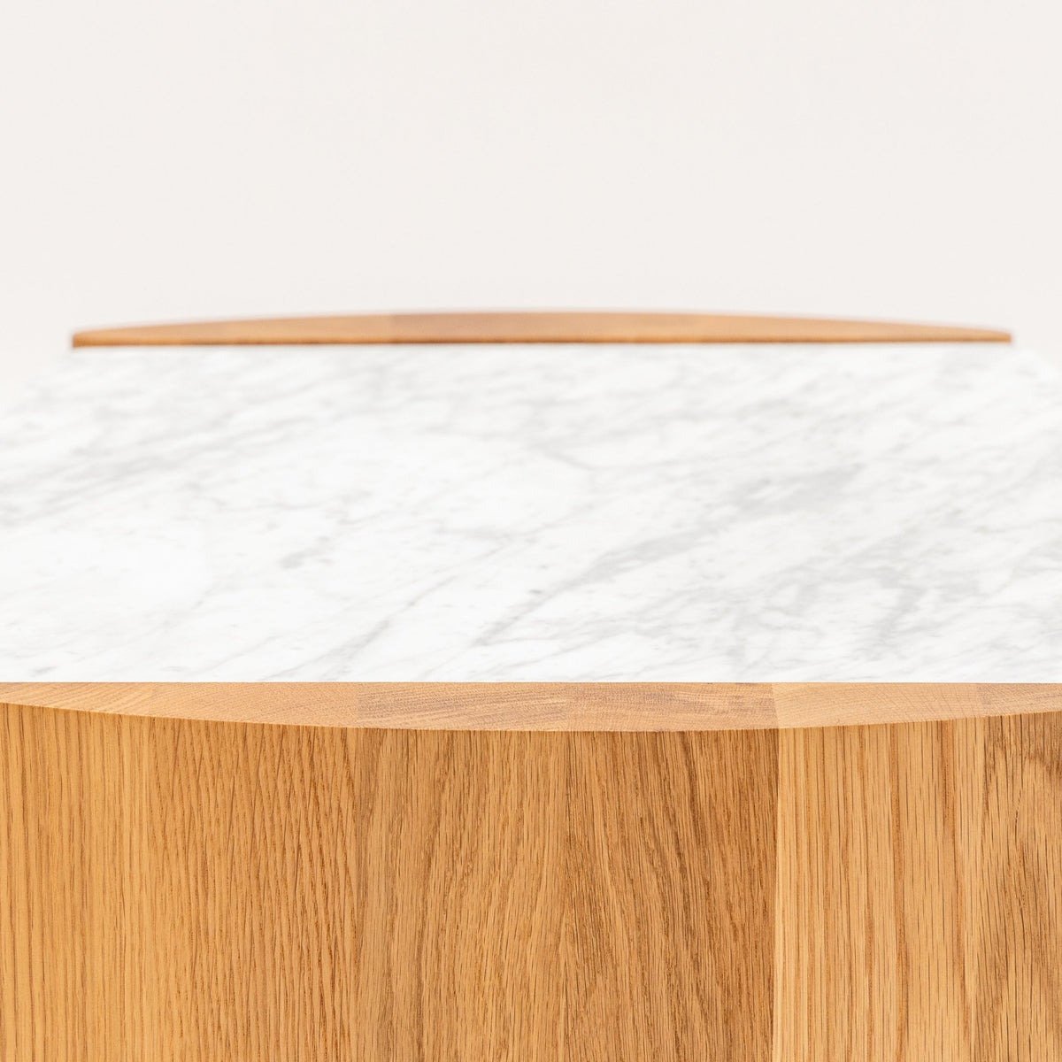 Tathra Nightstand - Light Oak & Bianca Carrara