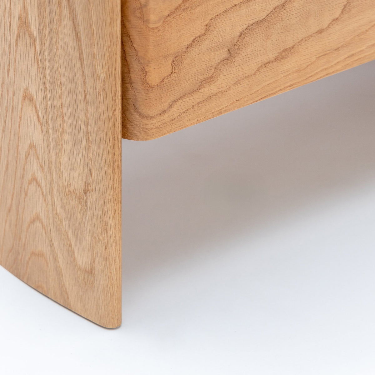 Tathra Nightstand - Light Oak & Travertine