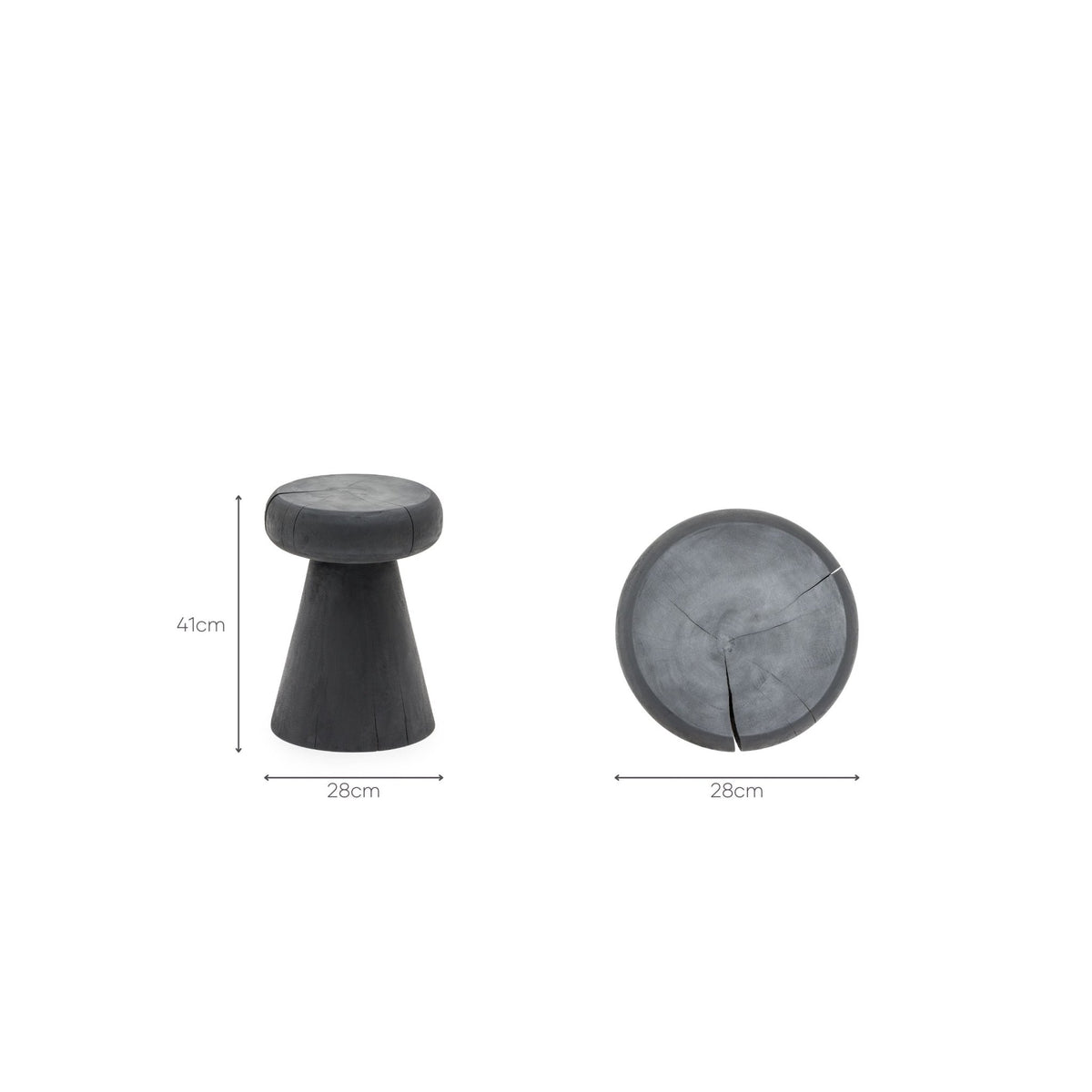 Totem Stool - Charcoal - Side Tables Loom Collection Loom Collection Dubai