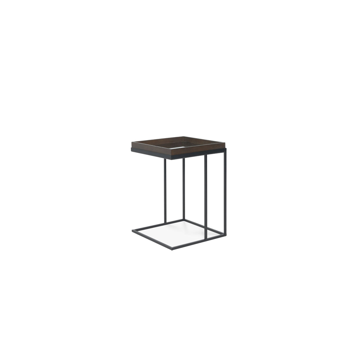Tray Side Table - Varnished Wood - Black