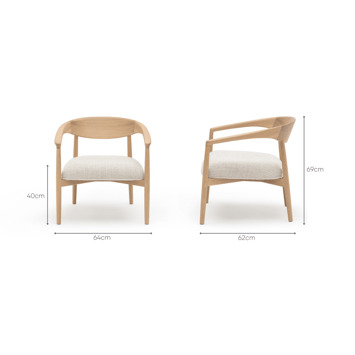 Tribio Lounge Chair - Blonde Oak & Pastoral Chalk - Accent Chairs Tolv Loom Collection Dubai