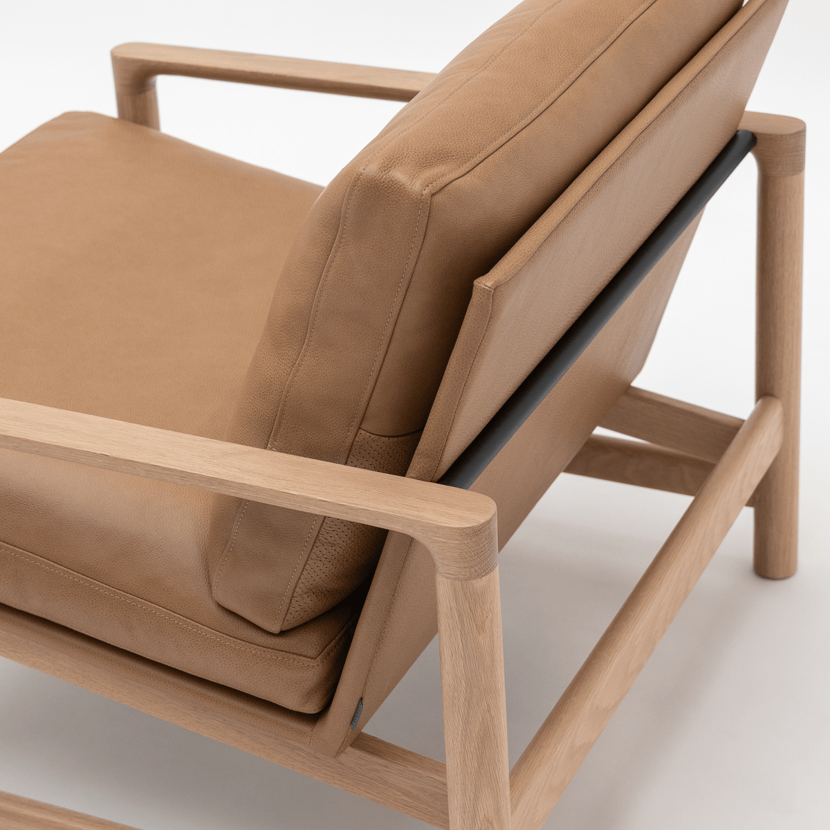 Troubadour Chair - Blonde Oak & Pecan Leather - Accent Chairs Natadora Loom Collection Dubai