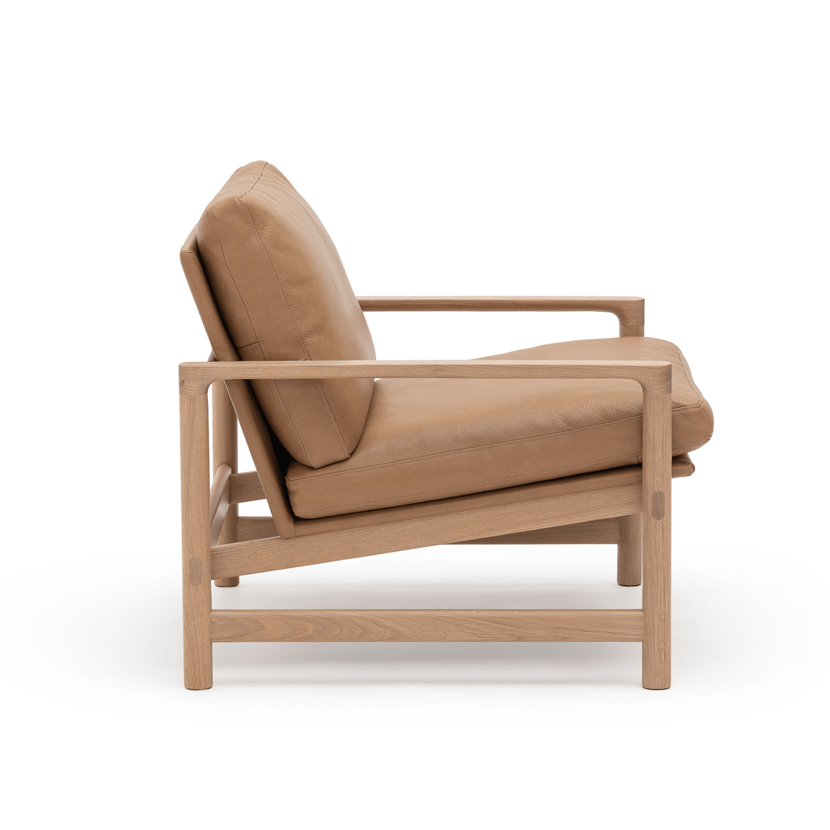 Troubadour Chair - Blonde Oak & Pecan Leather - Accent Chairs Natadora Loom Collection Dubai